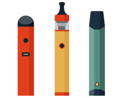 Three common types of e-cigarettes.